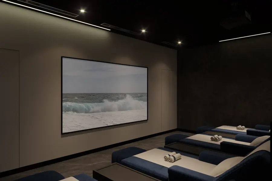 Private room with recliners and a projector screen at Oasia Wellness Puchong